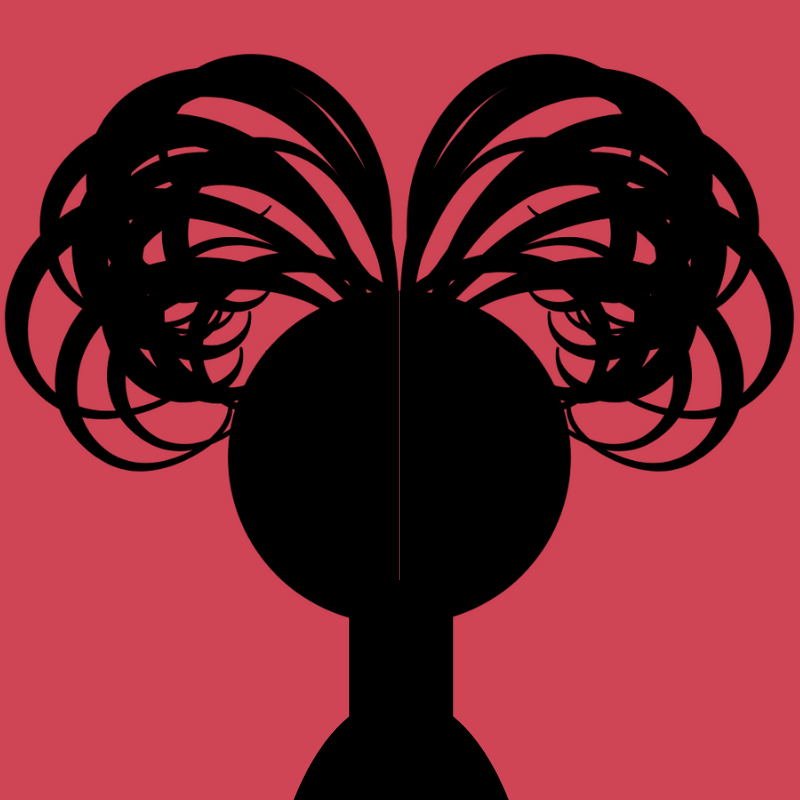 Silhouette of Peppy on a red background